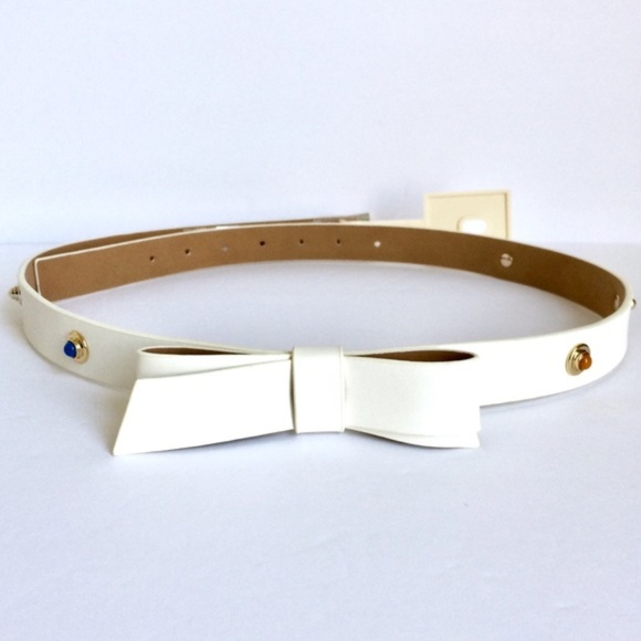 kate spade Accessories - NWT ❗️ Kate Spade Studded White Bow Belt